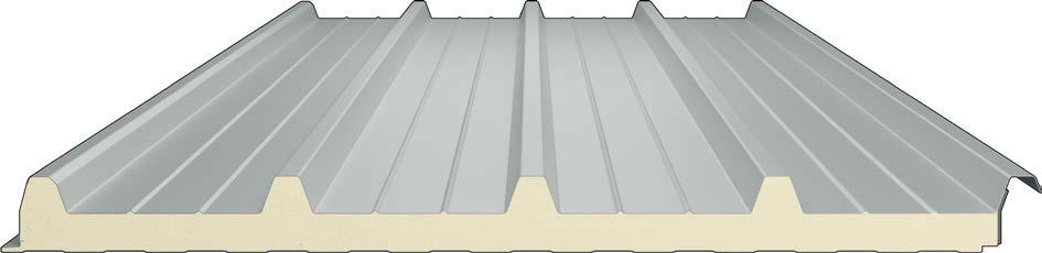 Topcover 5 250 1000 55 25 ESP 38 Caraterísticas Dimensões Espessuras: 30 40 50 60 80 100 mm Largura: 1000 mm Comprimento: 4,00 18,00 m Descrição/Aplicação Painel isolante composto por duas chapas