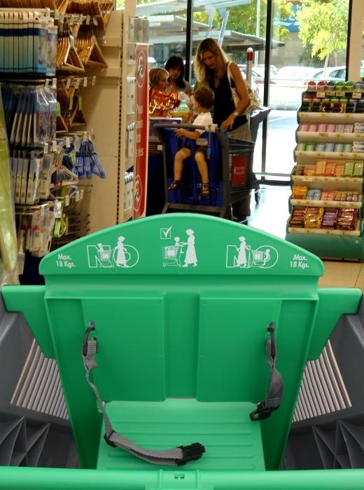 Benefícios para os clientes dos supermercados Seguros Cinto de segurança Os carrinhos Polycart com assento para criança podem ter cinto de segurança