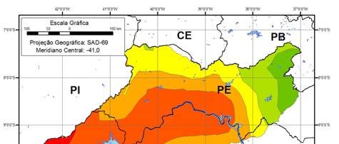 A Figura 4 mostra a espacialização da temperatura média anual