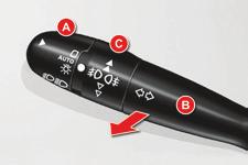 Visibilidade Comandos manuais Os comandos de iluminação são efectuados directamente pelo condutor através do anel A 