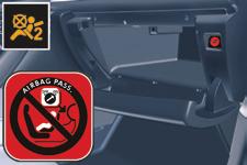 Segurança para crianças Desactivação do airbag frontal do passageiro Nunca instale um sistema de retenção para crianças "de costas para a estrada" num banco protegido por um airbag
