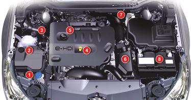 Verificações Motores Diesel Estes motores permitem verificar o nível de diferentes líquidos, substituir determinados elementos e efectuar a purga de combustível. 1.