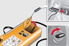 Informações práticas 2. Enchimento Rode o selector A para a posição "Enchimento". Desenrole completamente o tubo preto H. Ligue o tubo preto à válvula da roda reparada.