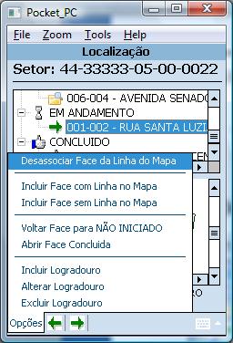 Aplicação desenvolvida para o PDA (Personal Digital