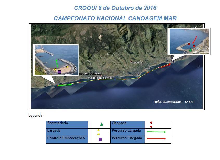 Percurso Campeonato Nacional de Canoagem de Mar (8 de