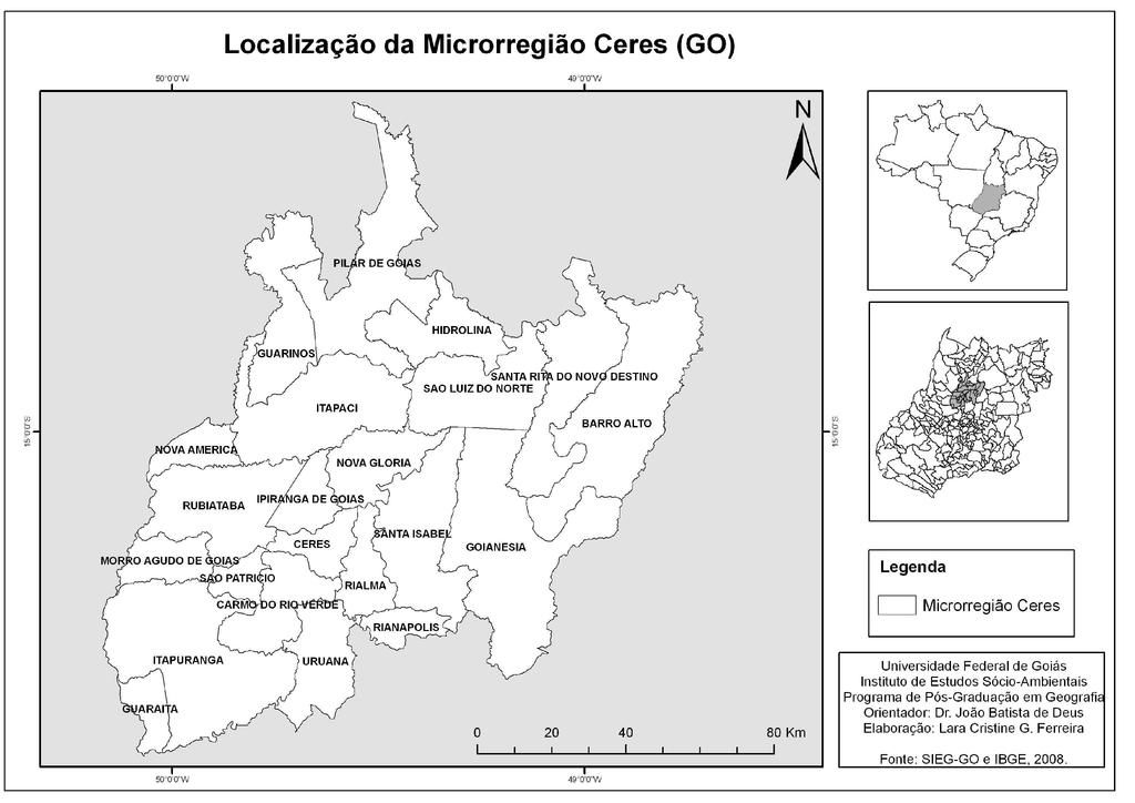 Figura 1: Localização da microrregião Ceres GO.