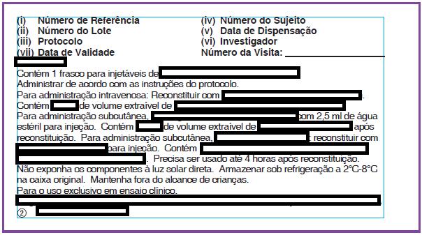 Dossiê do Medicamento Experimental 11) modelo de rótulo(s) do(s) produto(s) sob investigação; -Seguir manual para submissão de dossiê de desenvolvimento clínico de medicamento Exigência ANVISA: