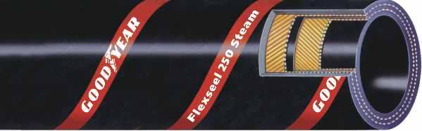 FLEXSTEEL 250 STEAM STEAM HOSE Aplicação: Indicada para passagem de vapor, usado para limpezan controlede calor, prevenção de fogo, bombeamento, descongelamento, sopro, bombas a vapor ou operação de