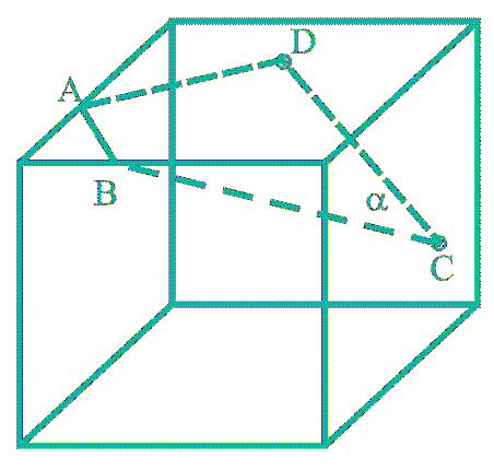 0) Falso, pois duas retas ortogonais são sempre reversas. 0) Falso. Na figura ao lado considere-se as retas reversas que contêm os lados AE e BC.
