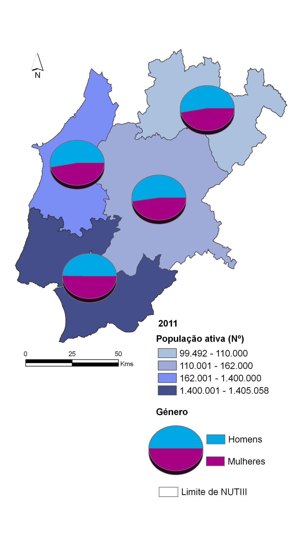 18 Nº de população ativa por sexo (Homens-H; Mulheres-M) 2001 2011 HM H M HM H M Área Metropolitana de Lisboa 1.389.939 726.369 663.570 1.405.058 698.