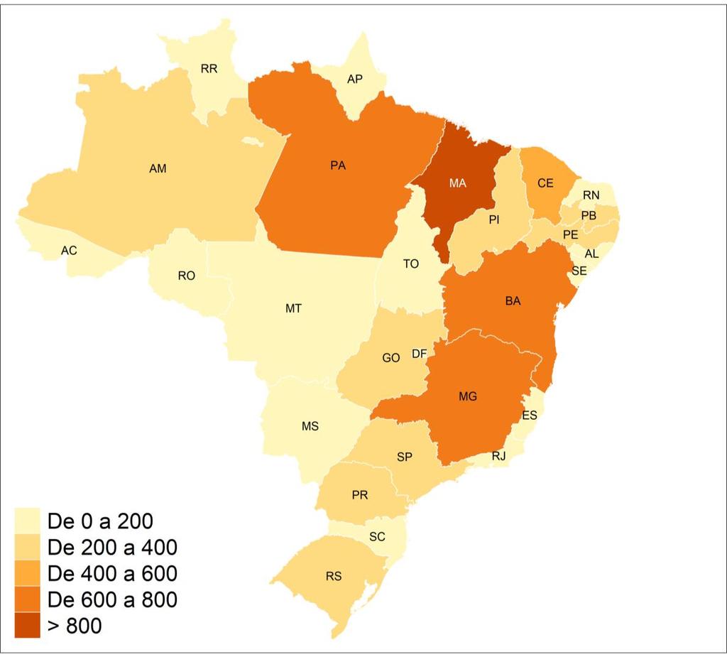 Gráfico 8 Quantidade de escolas e creches a serem entregues por estado Tá de Pé: participação cidadã no controle Tendo em vista a necessidade de um contínuo monitoramento da execução das obras de