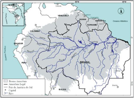 BACIA DO RIO AMAZONAS - maior bacia hidrográfica do mundo. -Drena cerca de 56% das terras brasileiras. - o rio Amazonas é o maior rio do mundo em volume de água e extensão (6700 km).