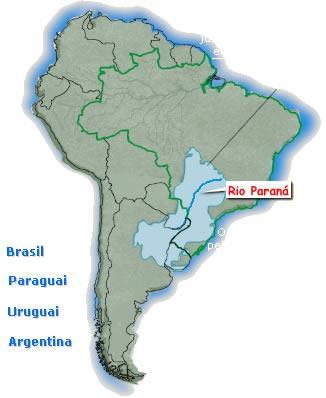 BACIA PLATINA - É formada pelos rios Paraná, Paraguai e Uruguai.