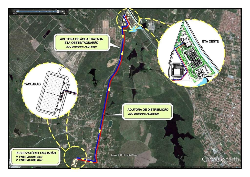 IMPLANTAÇÃO DO SISTEMA ADUTOR E DE RESERVAÇÃO TAQUARÃO OBRA DA CAGECE INVESTIMENTO: R$ 148 MILHÕES.