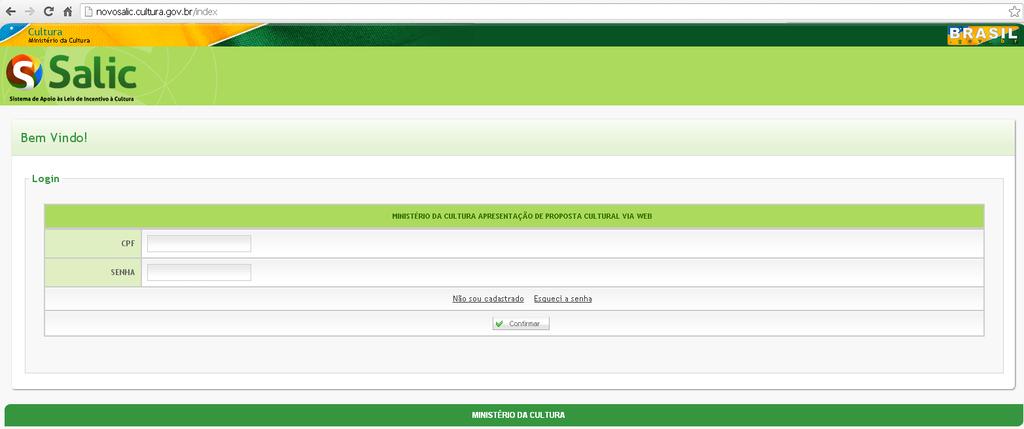 3 Passo - Digite o endereço novosalic.cultura.gov.