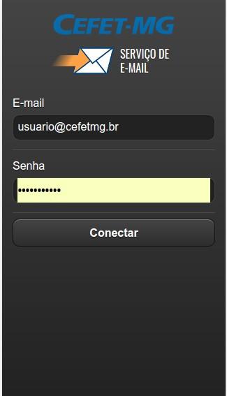 21/25 Infraestrutura de 7. COMO UTILIZAR O CORREIO ELETRÔNICO DO CEFET-MG NO SMARTPHONE Por meio de um navegador abra o sistema de correio eletrônico do CEFET-MG, http://email.cefetmg.