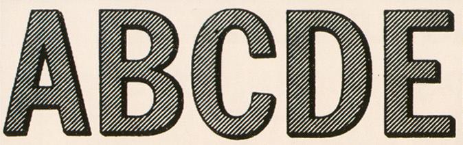Realista sem serifa (século 19 e 20): traço não modulado, eixo