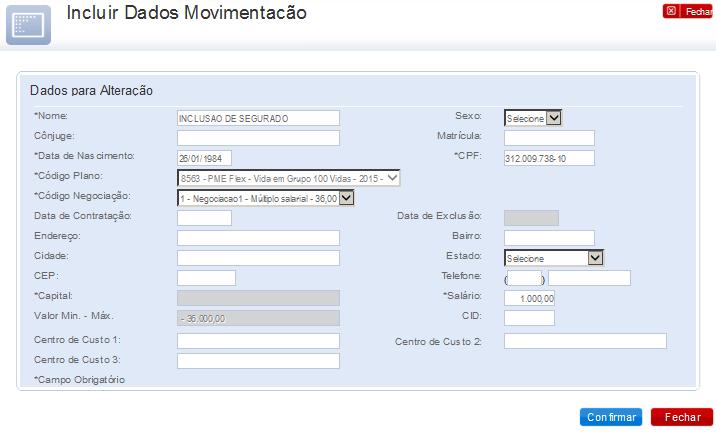 Movimentação Incremental Com os dados