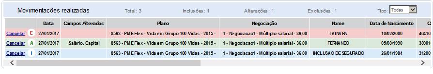 Movimentação Incremental Movimentação incremental: para processamento das movimentações, aperte o botão Observações: As movimentações somente são acatadas no termino do processo, ou seja, quando a as