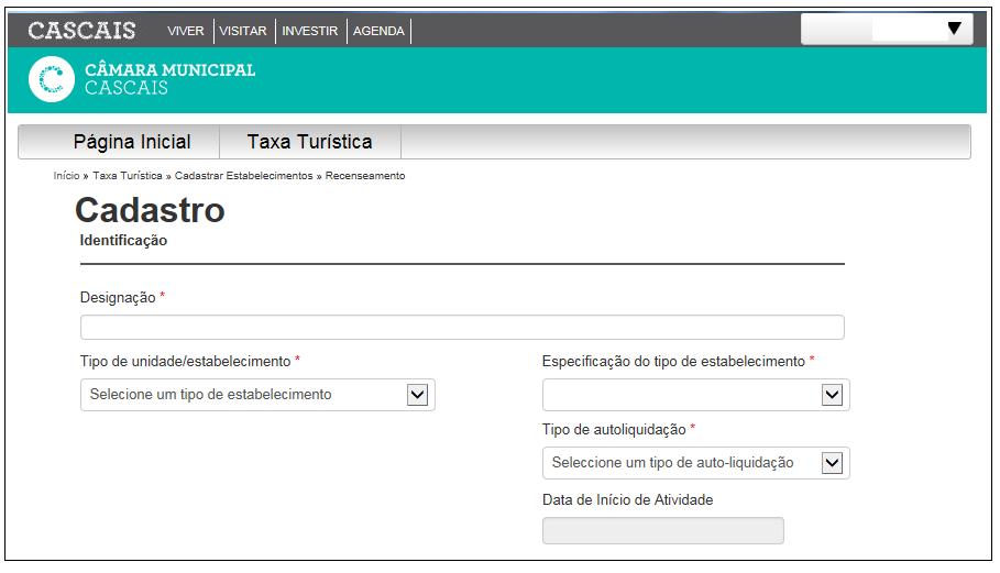 Tipo de unidade/estabelecimento escolha: Empreendimento Turístico caso se trate de um estabelecimento hoteleiro, aldeamento turístico ou conjunto turístico terá que preencher