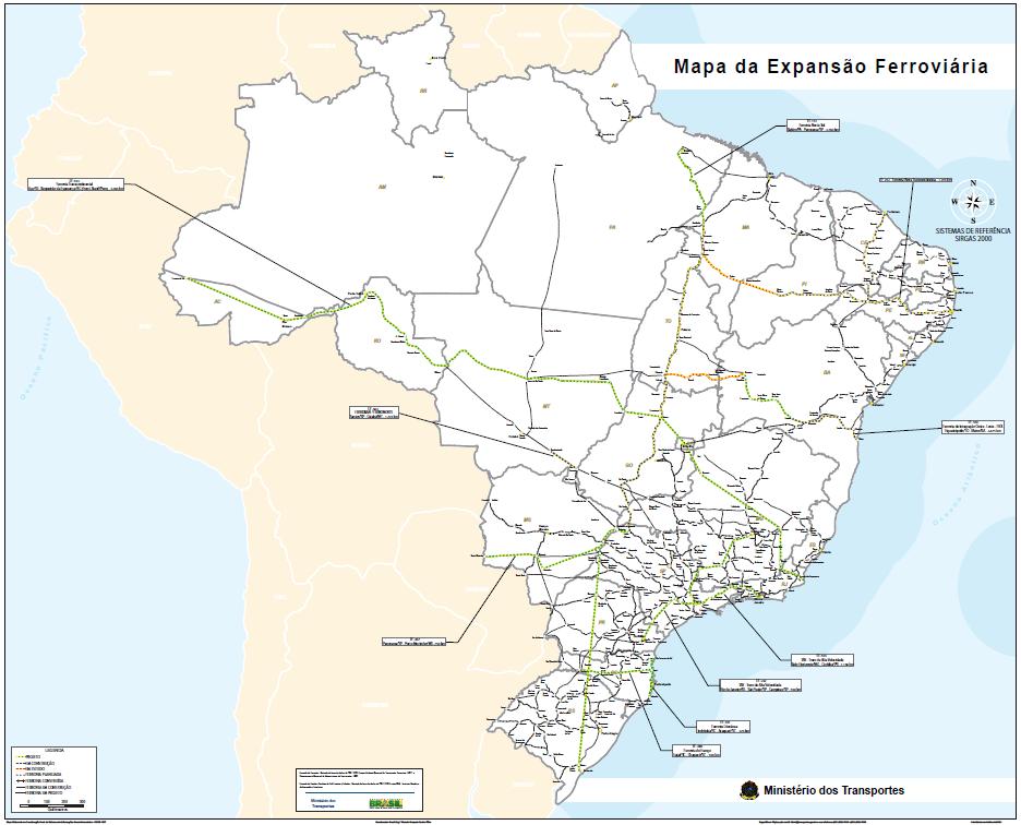 VALEC EMPREENDIMENTOS VALEC SEGMENTO PERUANO PERU FERROVIA NORTE-SUL BRASIL LIGAÇÃO FNS