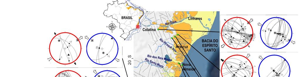 Figura 1 Mapa da distribuição dos depósitos da Formação Barreiras ao longo