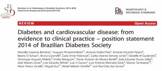 Em junho de 2014 a Sociedade Brasileira de Diabetes publicou seu posicionamento oficial com o título Diabetes and cardiovascular disease: from evidence to clinical practice position statement 2014 of