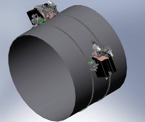 Uma placa foi especialmente desenvolvida para realizar a interface entre o controlador e a máquina de solda.