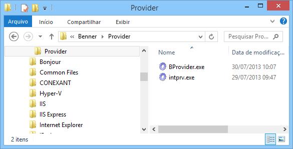6 2.3. SALVAR ARQUIVO Criar uma sub pasta chamada "Provider" em "C:\Arquivos de programas\benner".