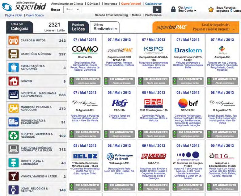 2º Passo Ao clicar, abrirá uma nova tela para entrar como Usuário. Faça seu LOGIN informando seus dados fornecidos pela SUPERBID. Existem 2 (duas) formas para inserção de Lances.