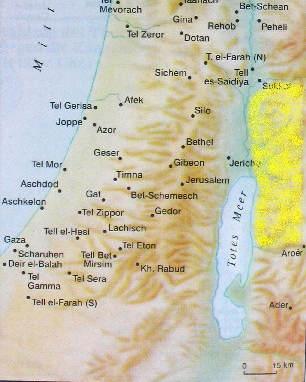 o comando de Moisés Palestina central sob