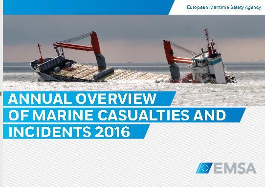 EUROPEAN MARITIME SAFETY AGENCY Annual overview of marine casualties and incidents 2016. - Lisboa : EMSA, 2016. - 115 p.