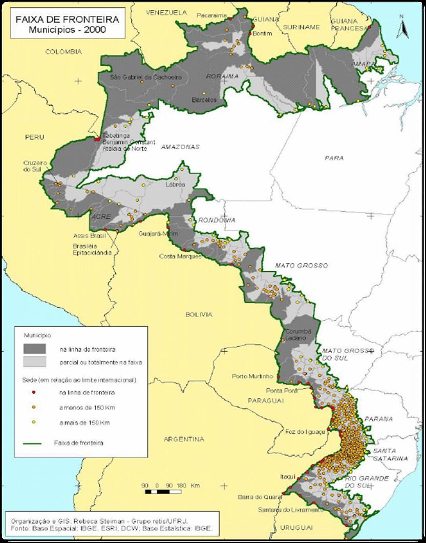 A Faixa de Fronteira 150 km de largura 1 15,7 mil km de Fronteira 2 27% do território 3 10 países da América do Sul 4