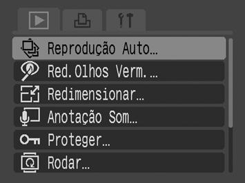 Reproduzir/Apagar 143 Reprodução Automática (Reprodução Auto) Utilize esta funcionalidade para reproduzir automaticamente todas as imagens do cartão de memória.