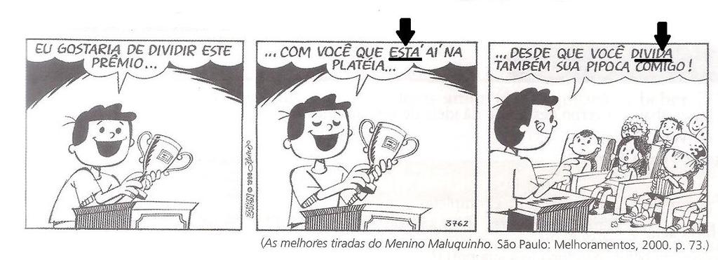 a- Quais as formas verbais que indicam fatos que estão ocorrendo no momento em que se fala ou escreve?