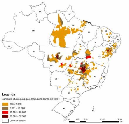 9.1.4.3. Feijão terceira safra Figura 38 Mapa da produção agrícola Feijão terceira safra Fonte: Conab/IBGE.