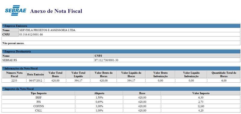 Atente para os detalhes que devem constar no Anexo de Nota Fiscal: O valor bruto