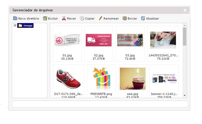 Como Inserir imagens no Ecommerce - FEC37 Caminho: Sistemas>Design(Aparência)>Gerenciador de Imagens Referência: FEC37 Versão: 2017