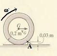 Considere que o coeficiente de atrito dinâmico entre a bobina e o plano em A seja µ d =,. Despreze a massa da corda que é enrolada em torno do núcleo da bobina.