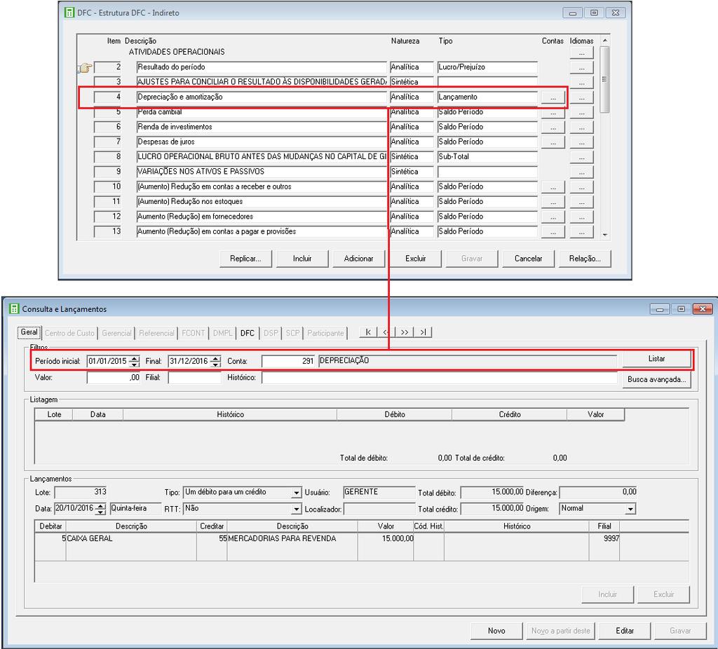 3.1- Poderá acessar o menu MOVIMENTOS e clicar na opção CONSULTA E LANÇAMENTOS, informar o período do informativo e a conta desejada e após clicar no botão [Listar], avaliando assim os lançamentos