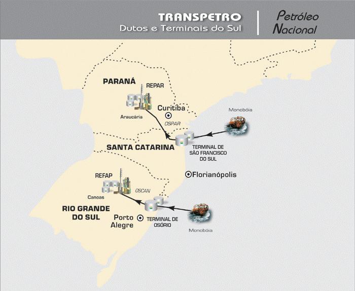 33 Figura 2 Sistema REPAR Terminal de São Francisco do Sul Fonte: Petrobras Fórum de Petróleo Nacional Set/08 A programação dos navios é realizada pela gerência geral de Operações Logísticas.