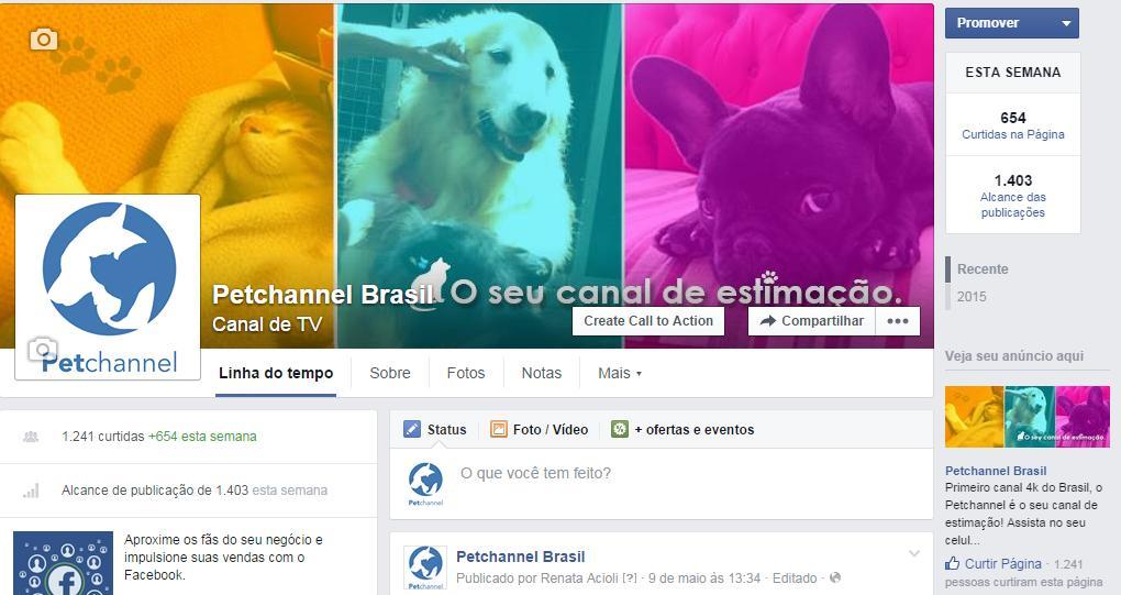 Redes Sociais Petchannel: 1241 curtidas no