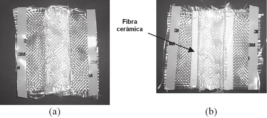 Investigação sobre a Eficiência da Fibra de Vidro e da Fibra Cerâmica como Suporte de Solda na Soldagem Unilateral Figura 2 - (a) Suporte de solda de tecido de fibra de vidro; (b) Suporte de