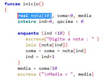 Mostrar as notas acima da média da turma Lê as notas