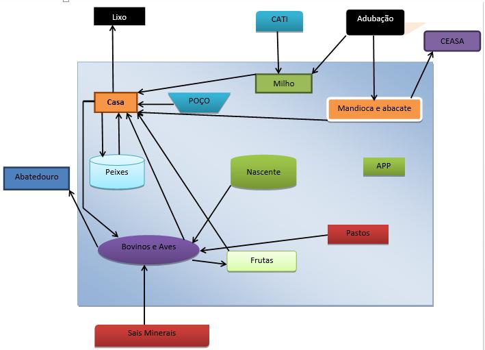 Figura 1. Diagrama de fluxo de energia Sítios São José e Santa Clara, Araras, SP.