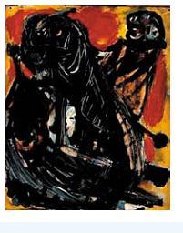 ASGER JORN. O conselheiro do suicídio, 1950, óleo sobre tela 37x30, 5cm.