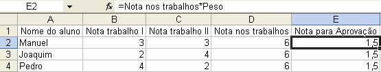 Fórmulas VII Nomes Podem ser usados