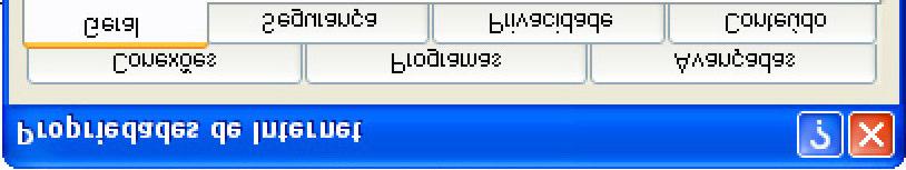 Capítulo 4 Elementos Visuais do Windows XP 28 Figura 15 - Abas da janela de configuração de Propriedades da Internet.