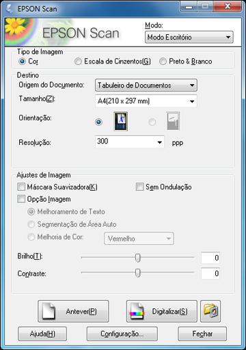 2. Selecione o Tipo de Imagem que corresponda à sua configuração original. 3. Selecione a configuração de Origem do Documento que indica onde você colocou o original. 4.