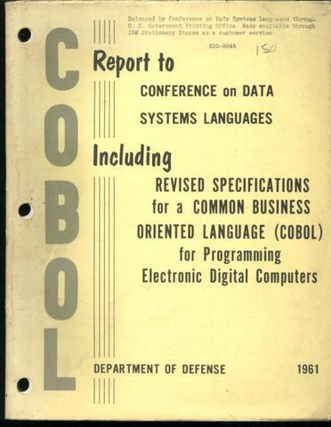 COBOL (1960) Necessidade de linguagem para facilitar a escrita de programas para a indústria: comitê CODASYL Programas em COBOL tinham 3 grandes divisões: dados, procedimentos e